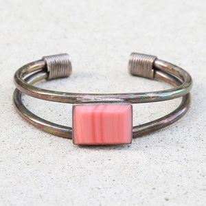 Sterling Silver Rhodonite Cuff Bracelet